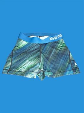Nike Pro Blue/Green Performance Women’s Shorts size Small